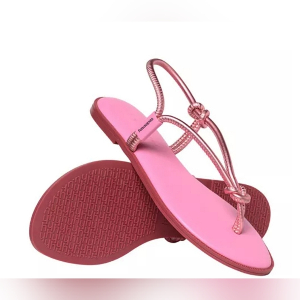 Havaianas Pink Metallic Strappy Sandals
